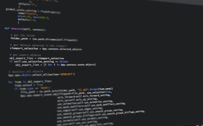 Close-up view of Python code on a computer screen, reflecting software development and programming.